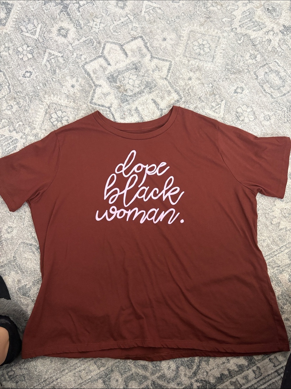 Dope Black Woman Script Tee - Rust Short Sleeve